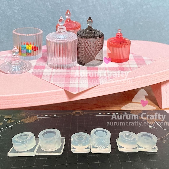 Mini Candy Jar Mold with Lid – Miniature Silicone Mold for Resin, Dollhouse Mini Jar, Fake Food Container, Tiny Storage Jar