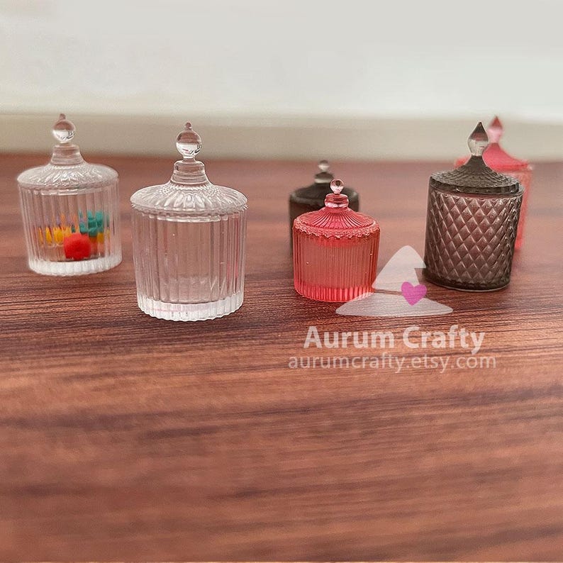 Mini Candy Jar Mold with Lid – Miniature Silicone Mold for Resin, Dollhouse Mini Jar, Fake Food Container, Tiny Storage Jar image 6