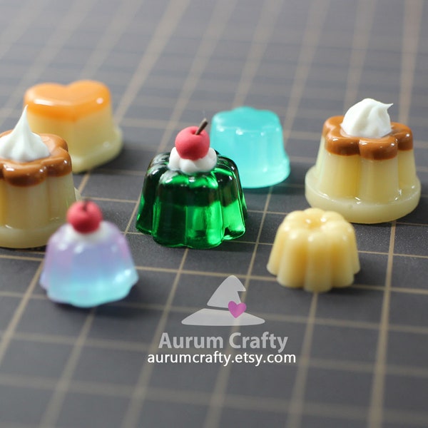 Handcrafted miniature silicon mould, mold of resin cute pudding variety pack