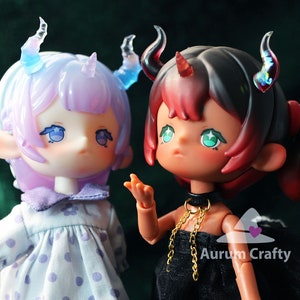 Handcrafted miniature silicon mould of curved and thread horn of Unicorn or Devil doll BJD