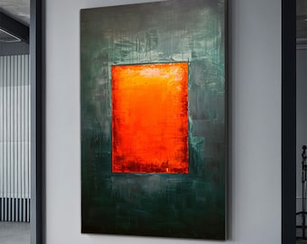 Mark rothko dark green and orange canvas wall art , mark rothko production , modern wall art , abstract art