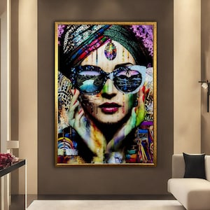 Abstract face art, woman wall art, woman portrait, abstract woman art, Woman Portrait Abstract Face canvas, woman wall art
