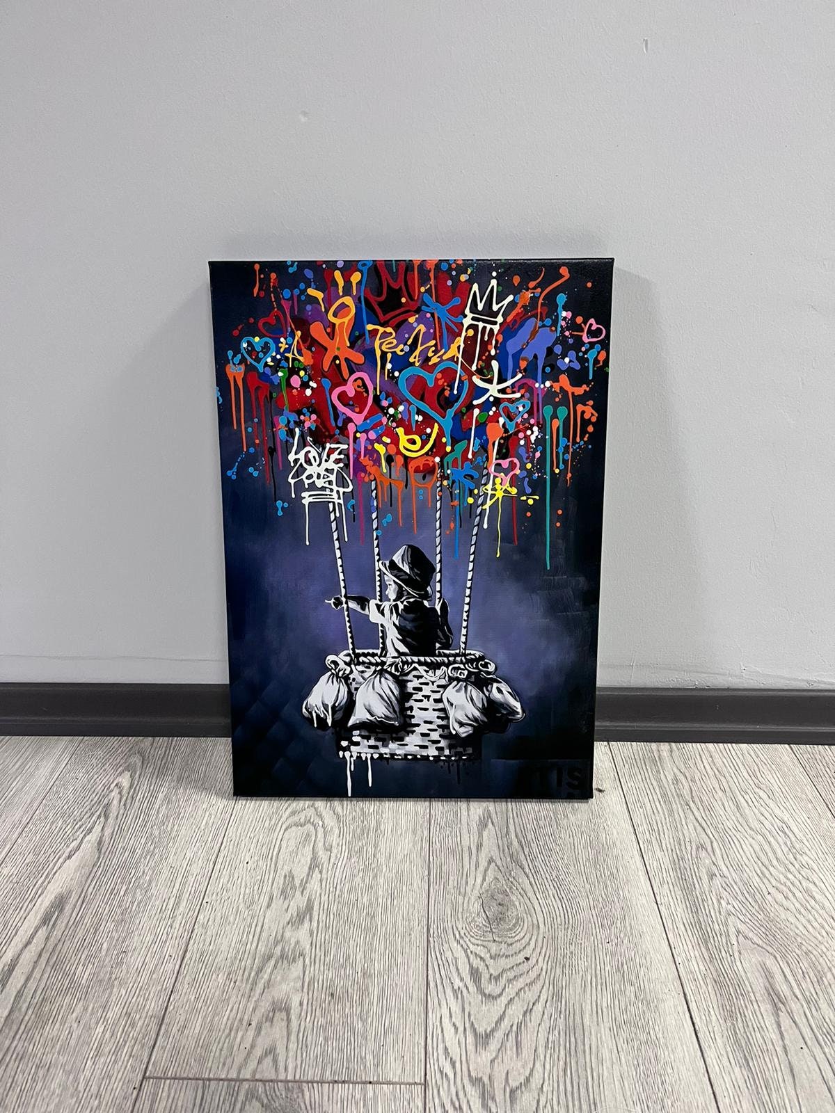 Wall Clock Flying Balloon カリモク BANKSY Wall Clock Flying Balloon カリモク BANKSY Wall Clock Flying
