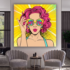 Pop Art Wall Art, Comic Pop Art, Woman WOW, Omg Shock Comic Style, Canvas Print Decor, Woman Wall Art, Lip Wall Decor, POP ART Print,