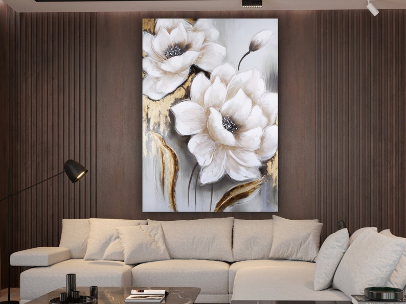 Flowers Painting Canvas Wall Art, Flower for Living Room Wall Decor ...