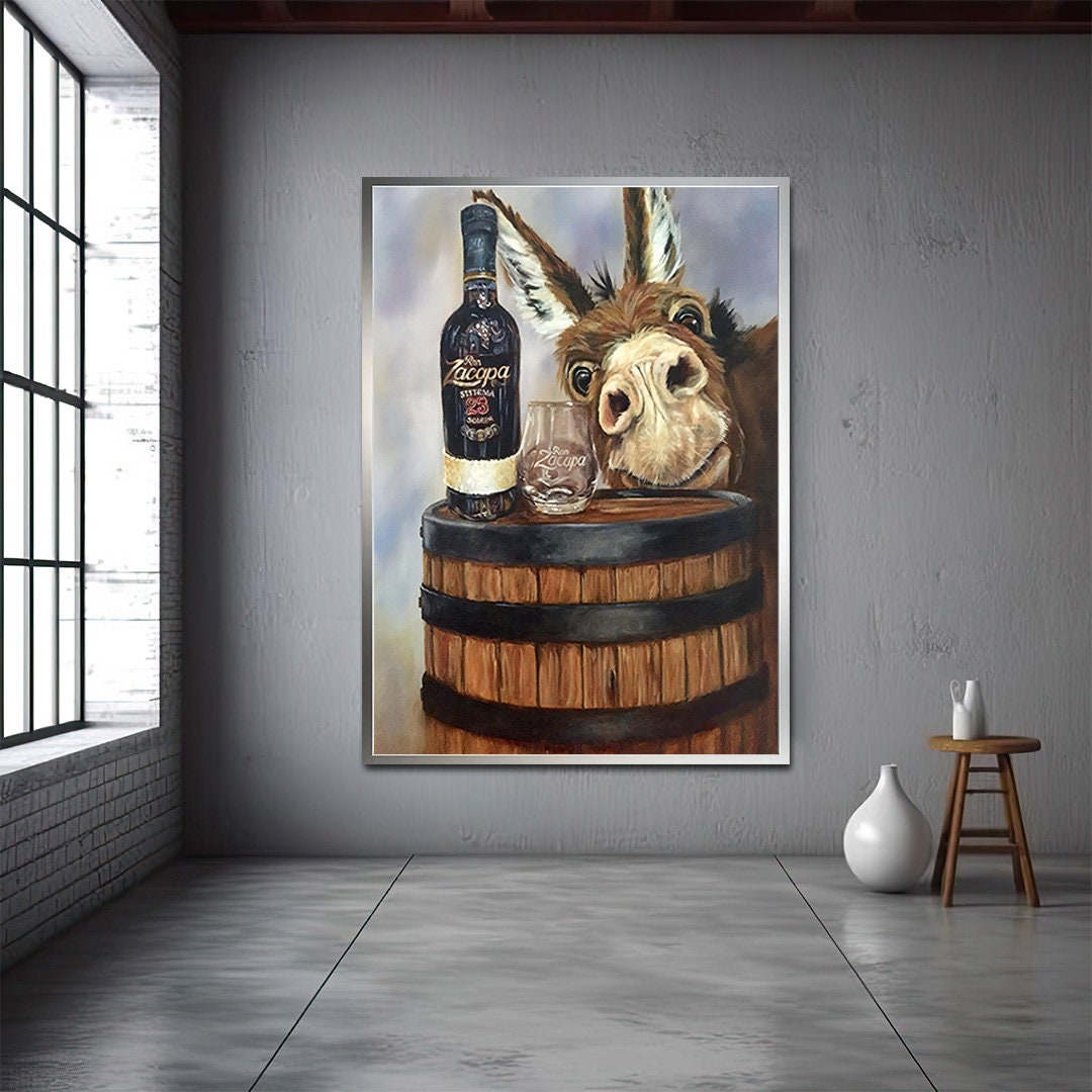 Donkey Wall Decor, Funny Donkey Art, Donkey Poster, Donkey Wall Art Etsy