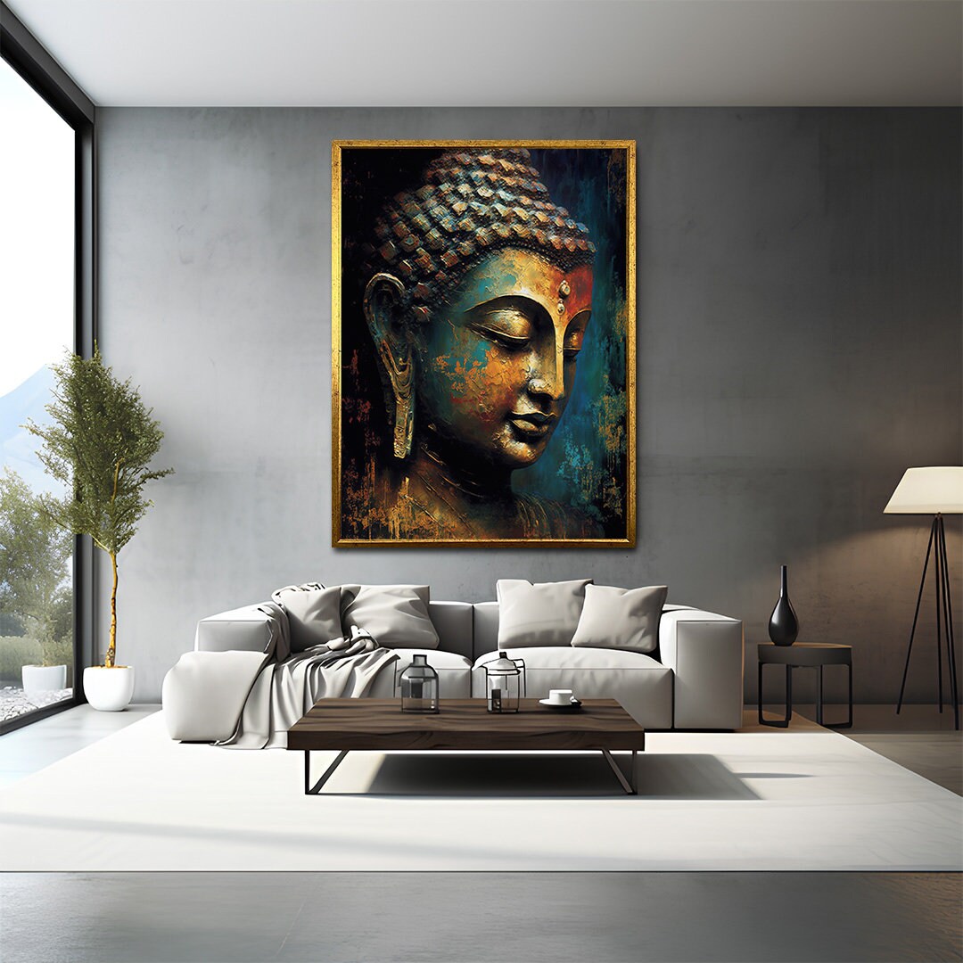 Gold Buddha Woman Canvas Painting, Meditation Art,meditation Wall Art ...