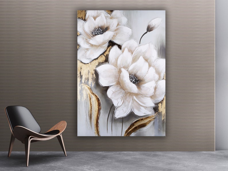 Flowers Painting Canvas Wall Art, Flower for Living Room Wall Decor ...