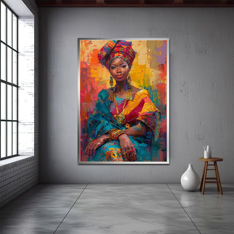 Canvas Wall Art African Woman Art , Black Woman Art , Black Art Prints ...