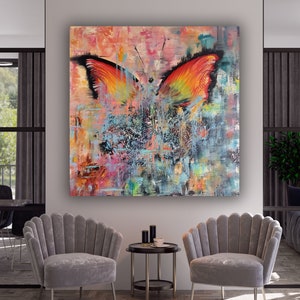 Butterfly Wall Art, Butterfly Canvas Print Art, Home Decor Wall Art, Living Room Wall Art