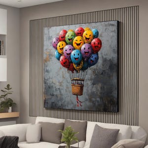 Banksy Balloon Canvas, Balloon Poster, Banksy Art, Wall Art Canvas Design, Ready To Hang Decoration Canvas wall art, graffiti gifts