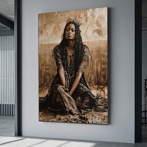 African Woman Canvas Art, Colorful African Printing Canvas, Ethnic Girl Wall Decor ,Black Woman Home Decor, Woman Portrait Poster