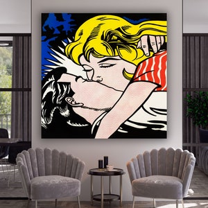 Pop Art Wall Art, Comic Pop Art, Woman WOW, Omg Shock Comic Style, Canvas Print Decor, Woman Wall Art, Lip Wall Decor, POP ART Print,