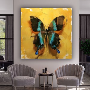 Butterfly Wall Art, Butterfly Canvas Print Art, Home Decor Wall Art, Living Room Wall Art