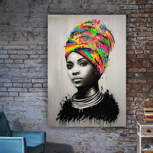 Ethnic Canvas Art, Women Wall Art, Canvas Wall Art, Ethnic Women Wall Art, African Women Wall Art, Colorful Women, Gifts For Her