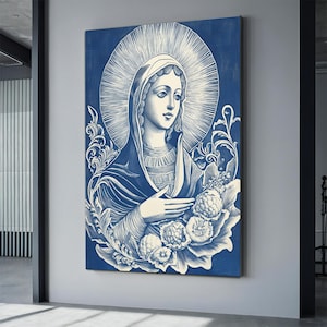 Religious Wall Art, Our Lady Art Decor, Guadalupe, Canvas Art, Lady Poster Decor, Catholic Art Decor, Immaculate Mary, rustic mary art