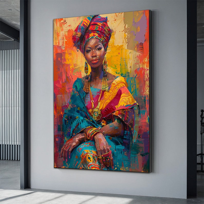 Canvas Wall Art African Woman Art , Black Woman Art , Black Art Prints ...