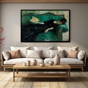 A Decadent Girl  Poster or Canvas Wall Art, A Young Woman After The Dance Landscape Print