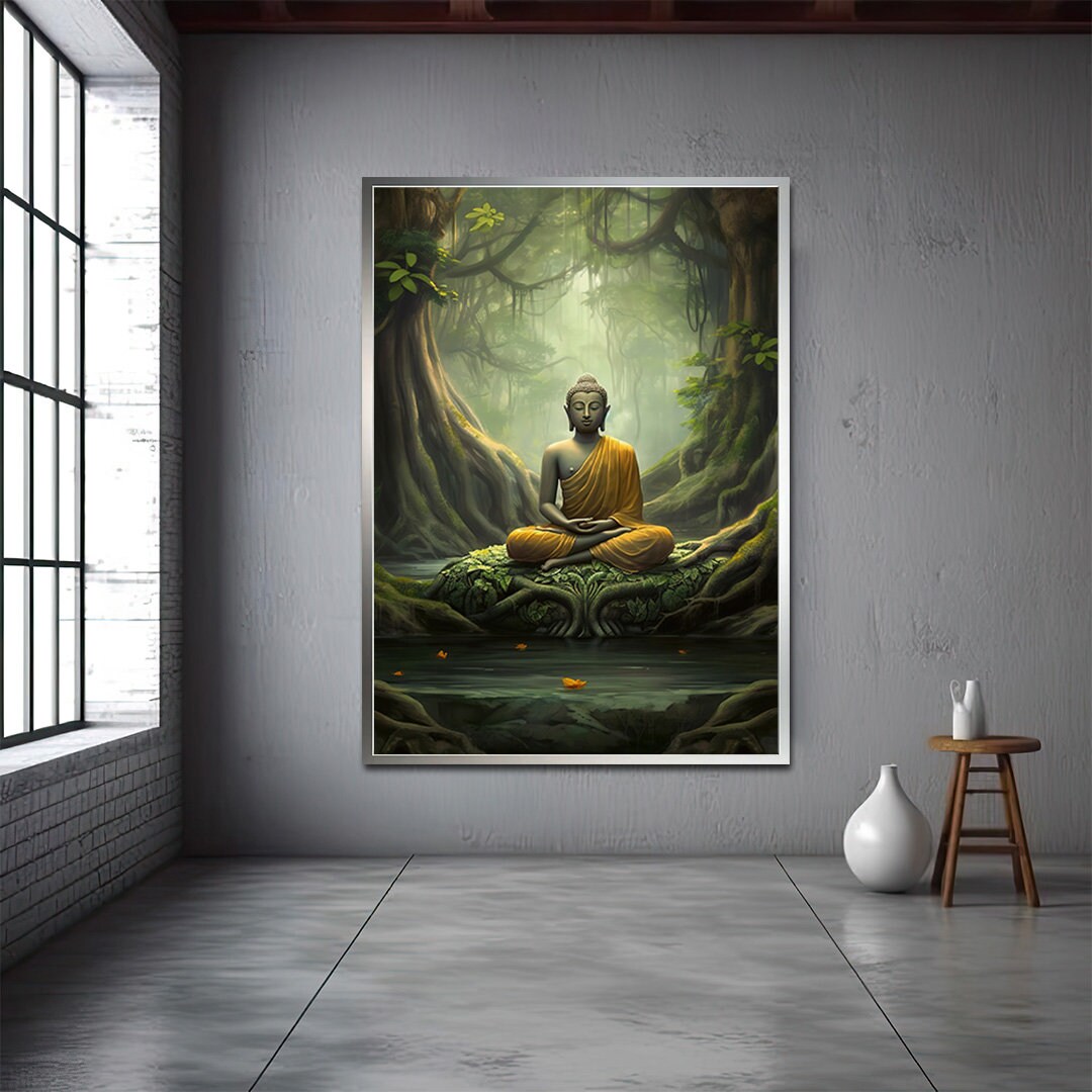 Buddha Canvas Painting,meditation Art,meditation Wall Art,buddha Art ...