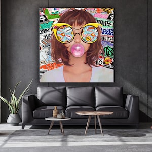 Pop Art Wall Art, Comic Pop Art, Woman WOW, Omg Shock Comic Style, Canvas Print Decor, Woman Wall Art, Lip Wall Decor, POP ART Print,