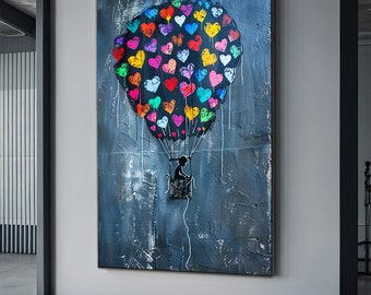 Banksy Balloon Canvas, Poster di palloncini, Banksy Art, arte della parete su tela