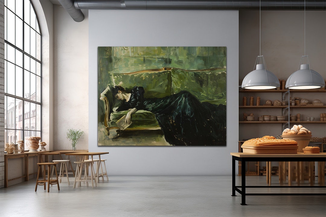 Tired Young Woman Canvas, Woman Portrait, Vintage Wall Art, Wall Decor ...