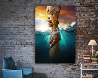 Hand couple Wall Art, Surreal Art, Surrealism Wall Art, Abstract Surreal Wall Decor, Abstract Canvas, Surreal Wall Art,