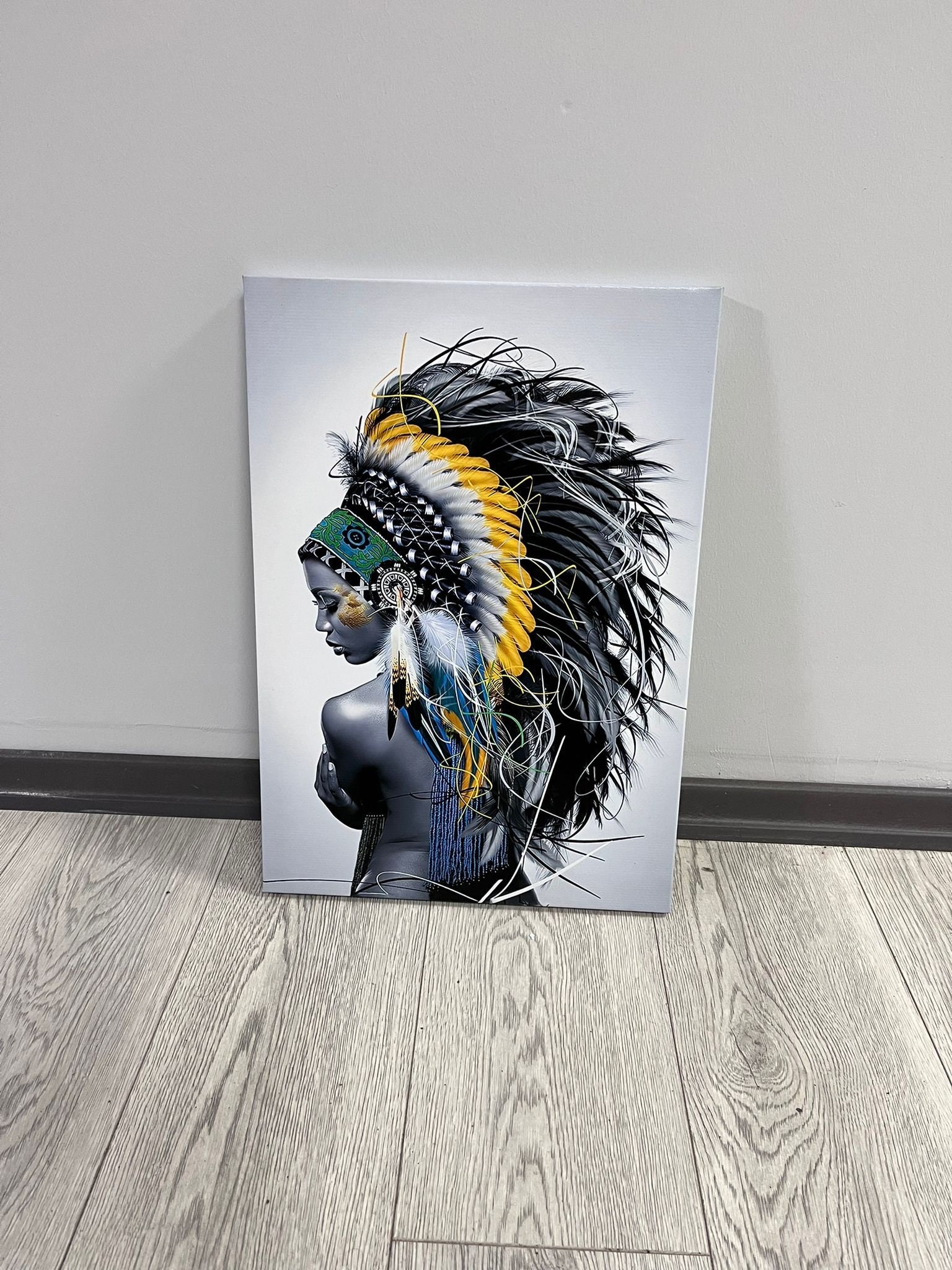Native American Indian Girl Wall Art Canvas Painting Women