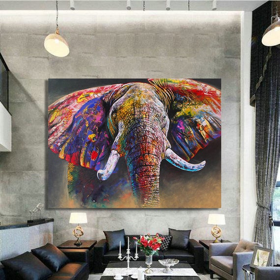 Elephant Wall Art, Elephant Canvas, Elephant Poster, Elephant Photo Print, Modern Wall Art, Extra Large Canvas, Nature Photo Print, Animal