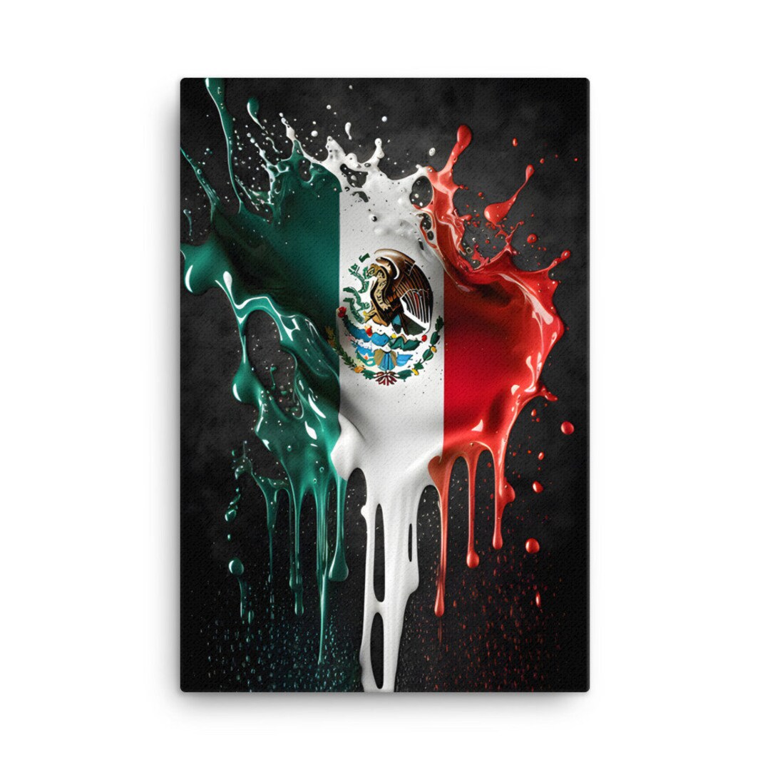 Abstract Art Mexico Flag Etsy