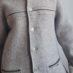 Vintage reine neue Wolle GEIGER Herrenjacke | Wolle Cardigan Österreichische Tirol gestrickte Wolle Trachtenjacke| Grösse S