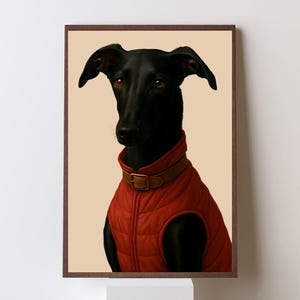 Lurcher Dog Wall Art – Digital Dog Portrait | Modern Printable Pet Artwork | Instant Download