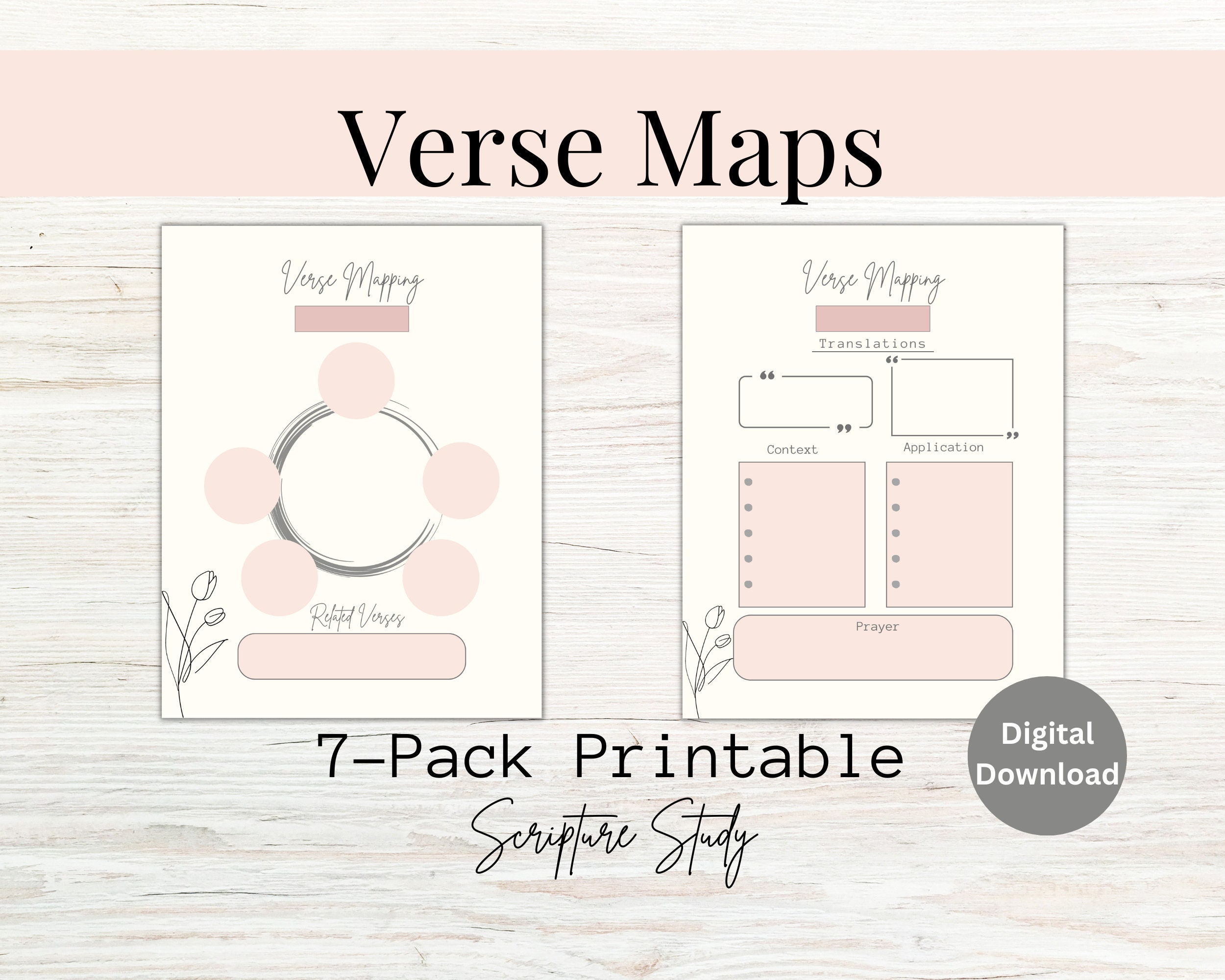 Bible Study Verse Mapping Printable Template Scripture 