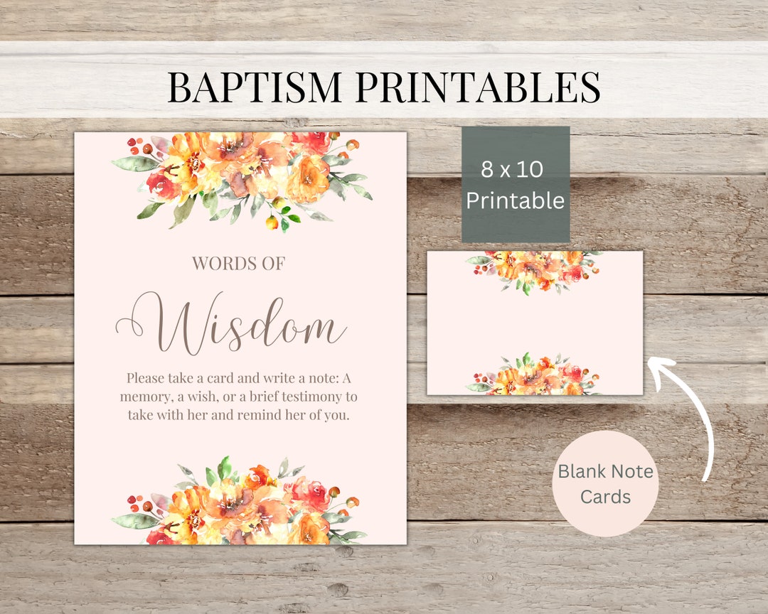 LDS Baptism Scripture Set Printable Words of Wisdom Set Baptism Bundle