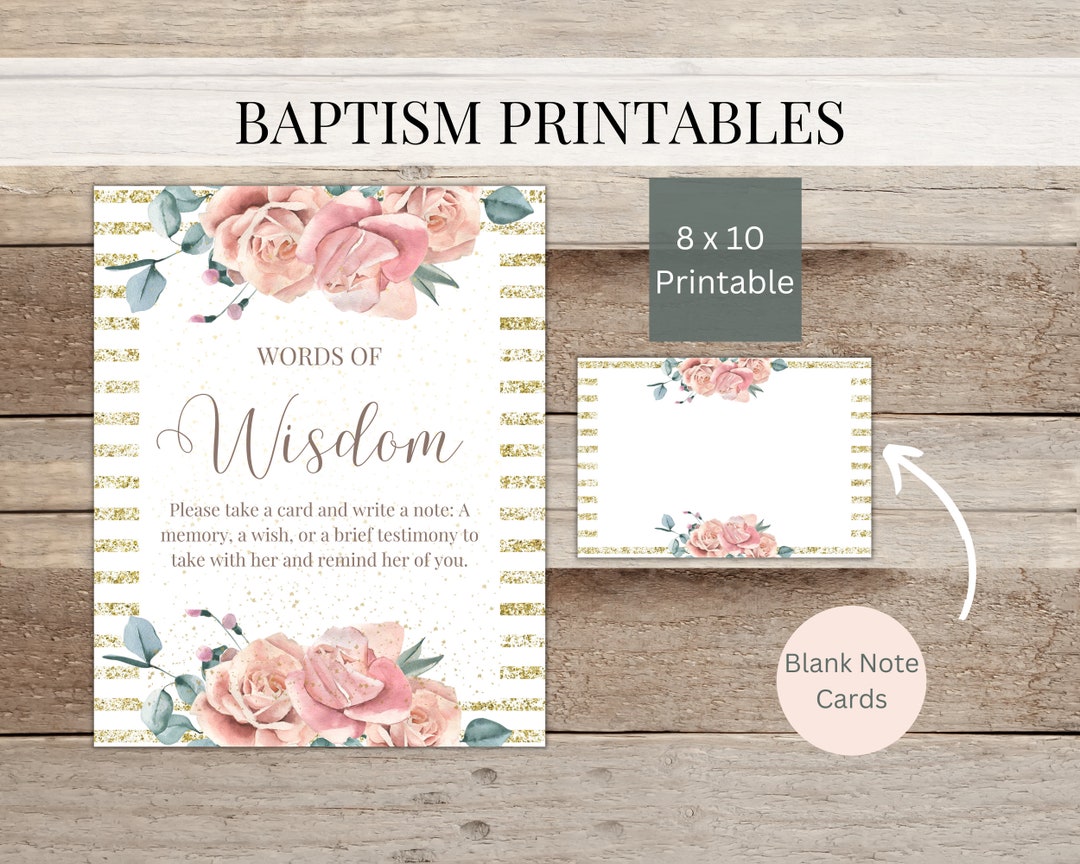 LDS Baptism Scripture Set Printable Words of Wisdom Set Baptism Bundle ...