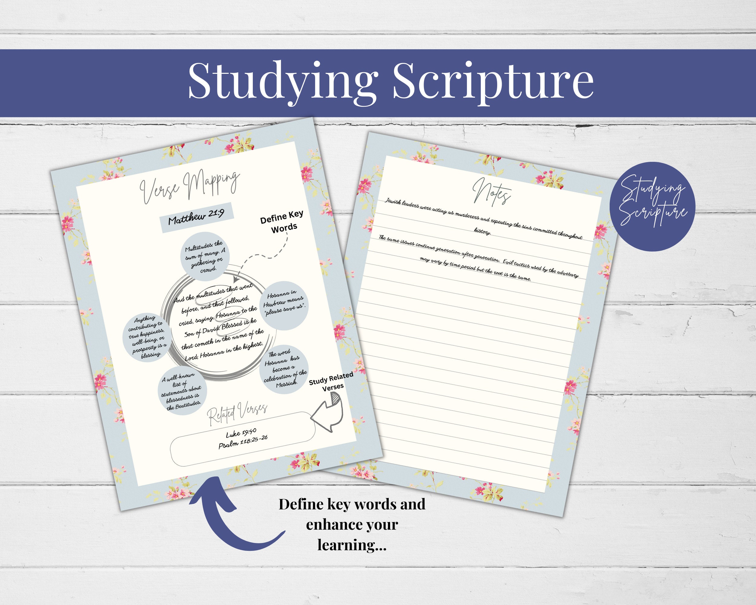 Bible Study Verse Mapping Printable Template Scripture Study Set ...