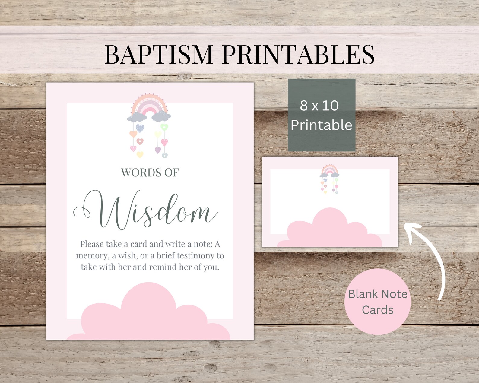 LDS Baptism Scripture Set Printable Words of Wisdom Set Baptism Bundle