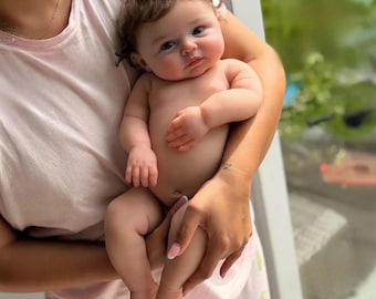 Muñeca bebé reborn realista de cuerpo completo de vinilo de silicona, muñeca recién nacida realista con ojos abiertos, regalo de verano para coleccionistas de muñecas.