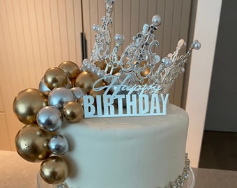 20 Stück Gold und Silber Cake Ball Dekorationen verschiedene Größen und Farben mischen glänzende Ballons für eine Kuchendekoration