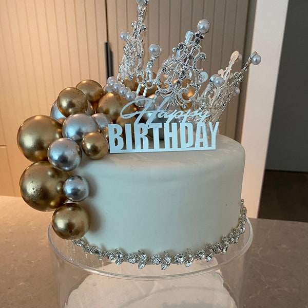 Sparkly crown cake topper luxury crown cake decor crown cake decoration tiara cake topper bling cake shiny  decoration princess cake queen