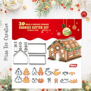 Xmas Gingerbread Cookie House Cutters Moulds xmas decoration biscuit cutters Christmas cookie house kit