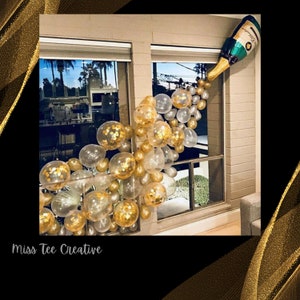 Ghirlanda di palloncini di champagne per feste, decorazioni con palloncini di champagne, decorazioni per feste, decorazioni per occasioni speciali