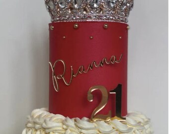 Adorno para tarta de corona, decoración brillante para tarta con corona de diamantes de imitación, envío exprés disponible, decoración para tarta real