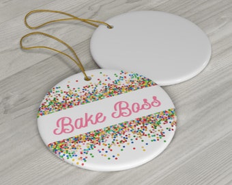 Bake Boss Ceramic Ornament christmas ornament for baker baking enthusiast christmas ornament gift for pastry chef gift for baker