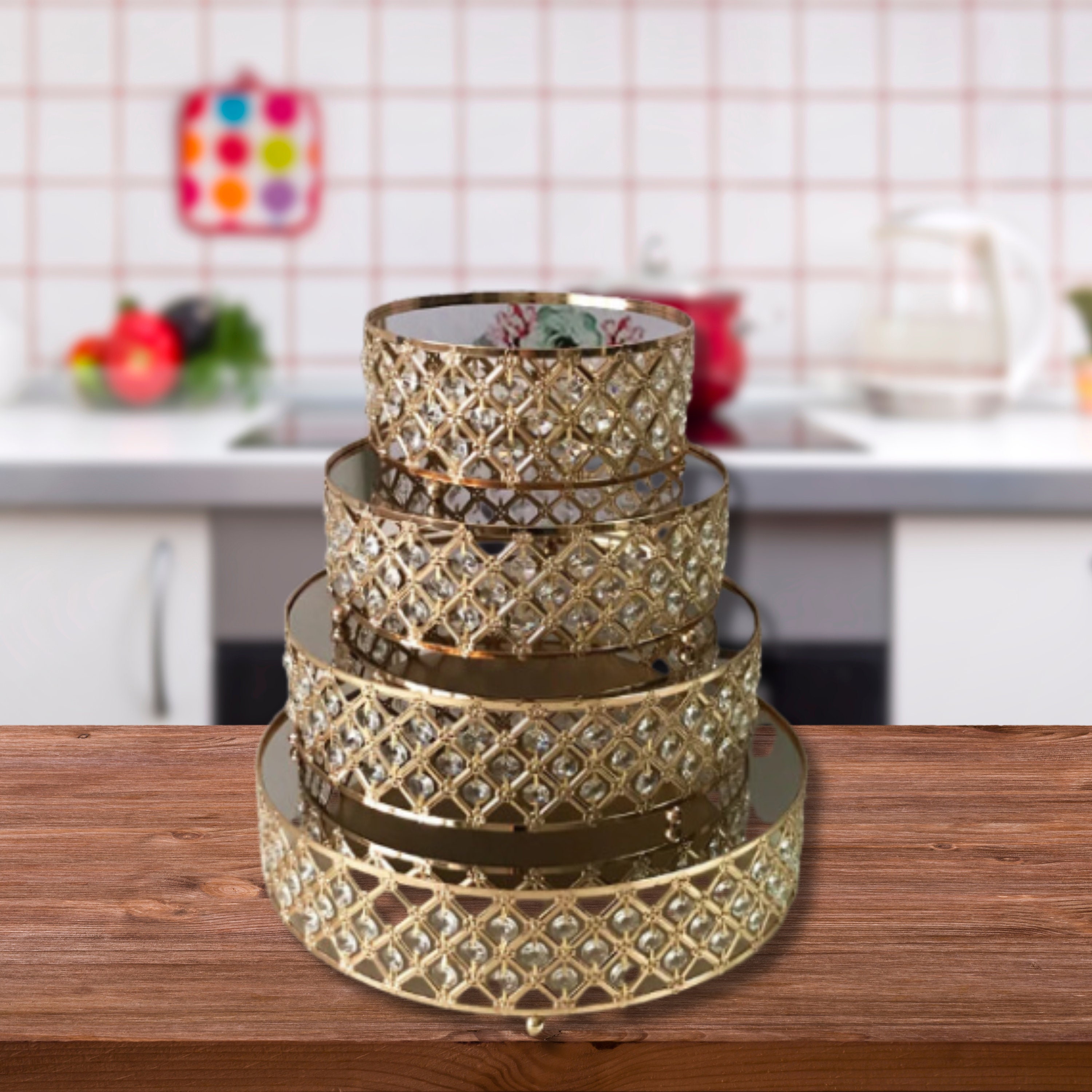 Gold mirror cake stand outlet