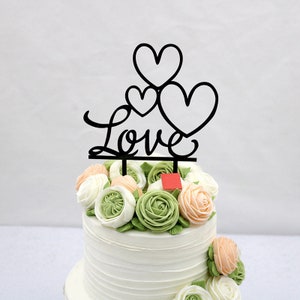 LOVE Wedding Party Acrylic Cake Insert Love Wedding cake topper love cake topper acrylic wedding cake topper love hearts cake topper