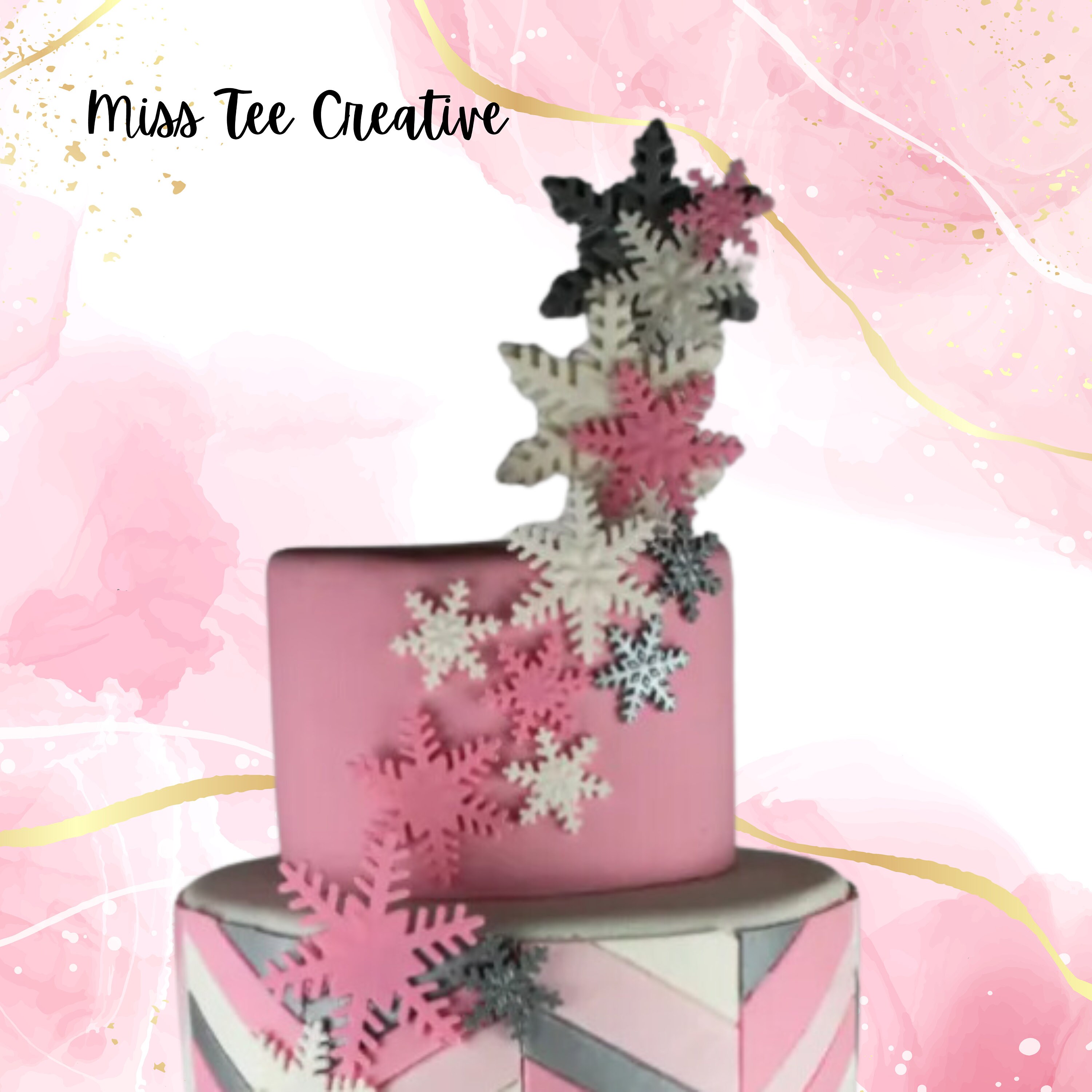 Set Di 3 Tagliabiscotti E Stampini Per Fondente A Forma Di Fiocco Di Neve – Decorazioni Torta Frozen, 4,8 / 3,8 / 2,5 Cm - 5