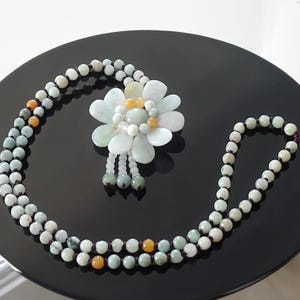 Burmese Jade Flower Necklace - Beautiful Jadeite Pendant - Handmade Gemstone Jewelry - Lovely Gift for Women