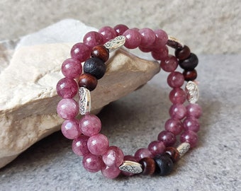 Lepidolite Crystal Bracelets - Handcrafted Emotional Support Jewelry - Healing Gemstone Set - Virgo Zodiac Gift