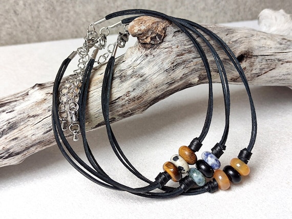 Custom Leather Anklet for Men Boho Cord Bracelet With Raw Crystals Hip Summer Streetwear Accessory Etsy Australia